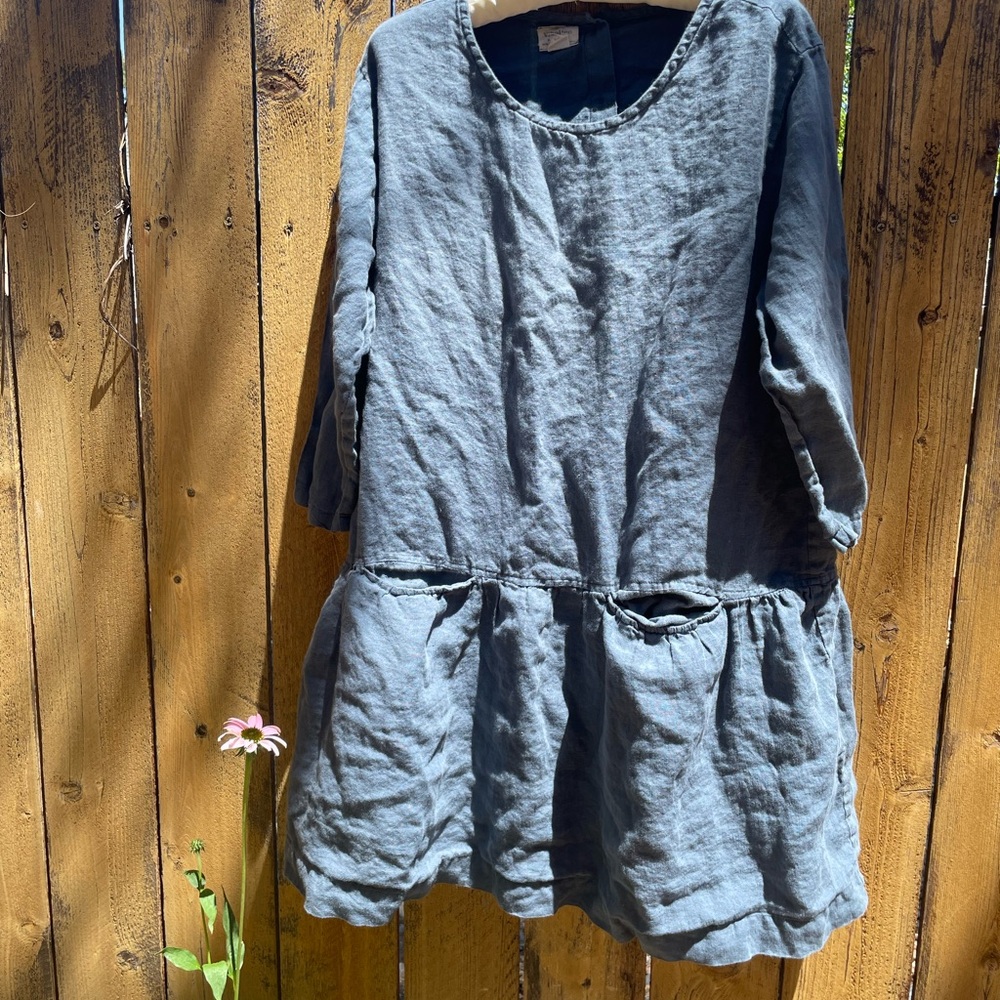 Blue Linen Dress